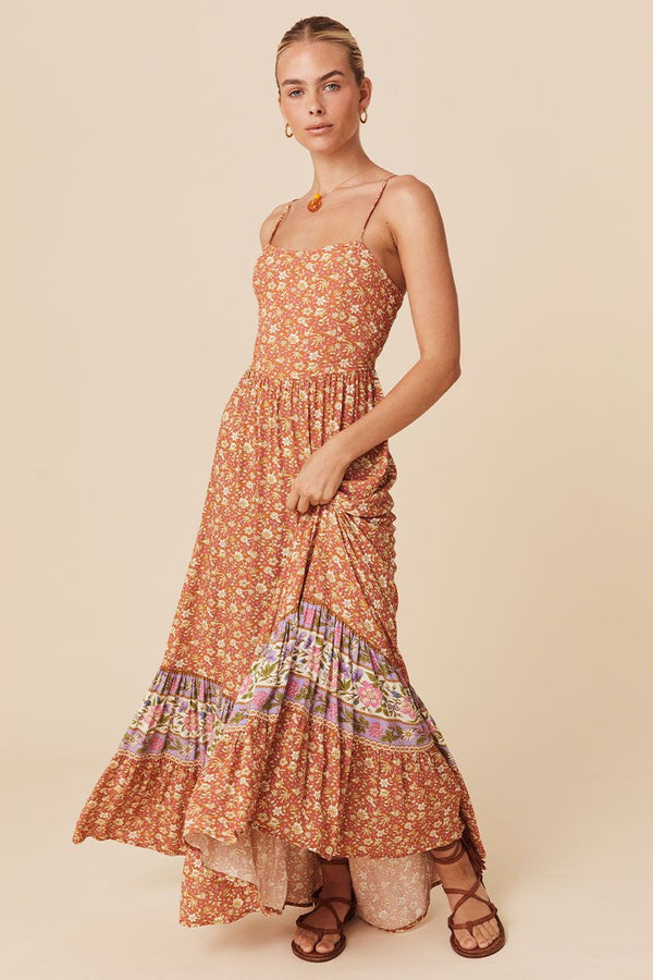 Sienna Strappy Maxi Dress in Clay by Spell