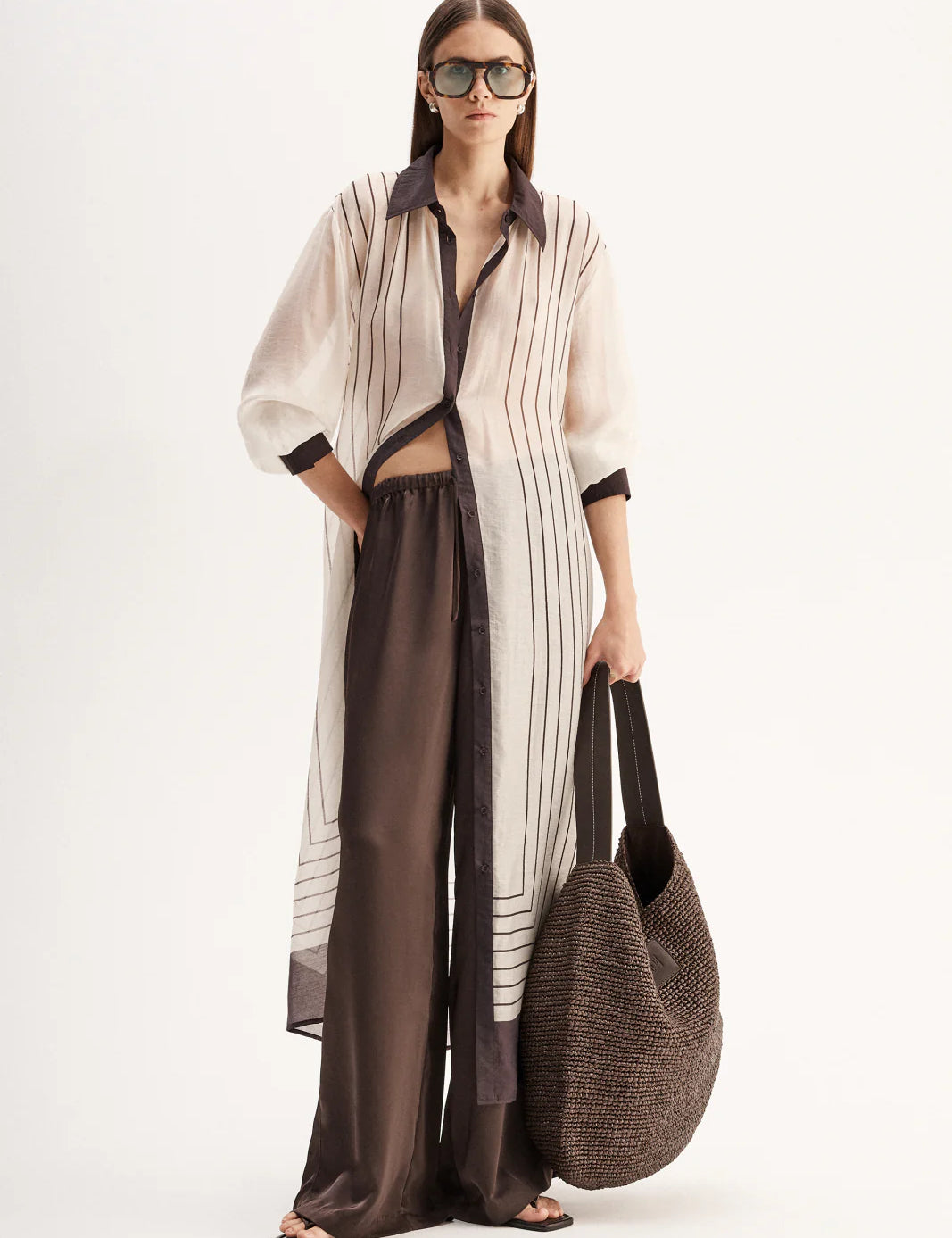 Havana Maxi Dress Chocolate Stripe Elka Collective