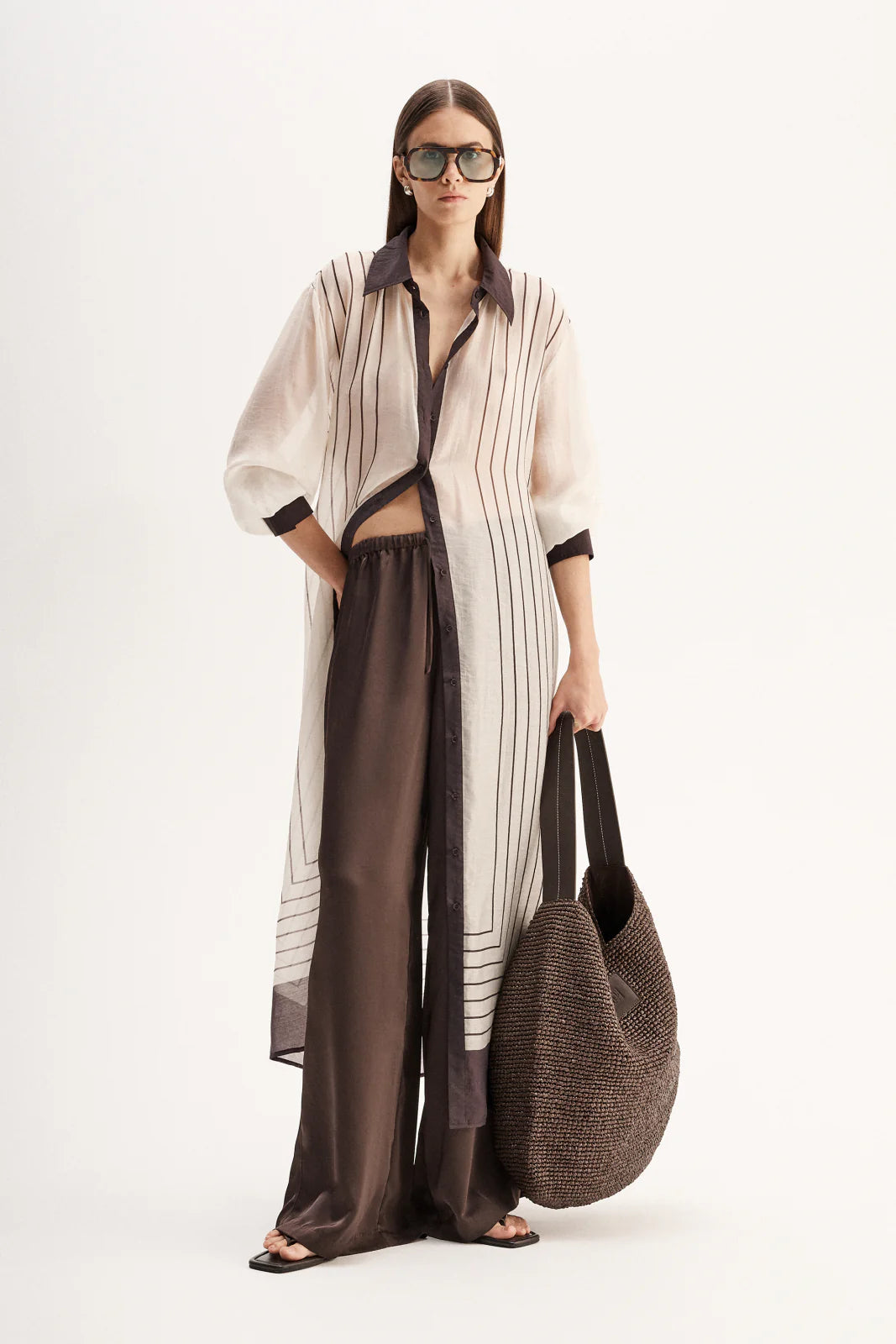 Havana Maxi Dress Chocolate Stripe Elka Collective