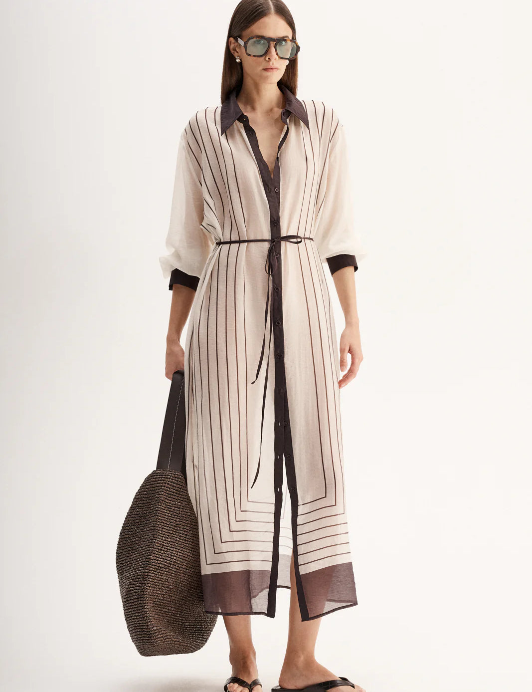 Havana Maxi Dress Chocolate Stripe Elka Collective
