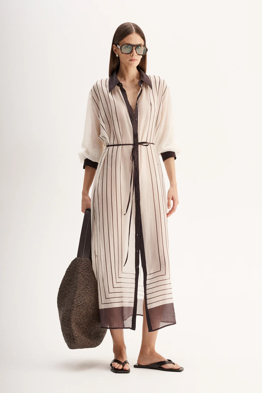 Havana Maxi Dress Chocolate Stripe Elka Collective