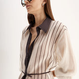 Havana Maxi Dress Chocolate Stripe Elka Collective