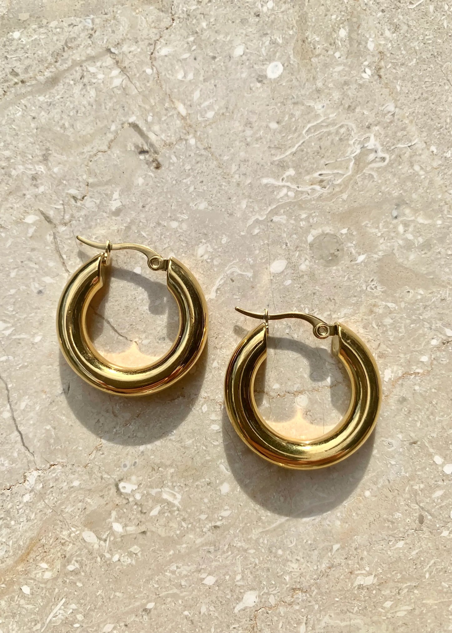 classic thick hoops gold