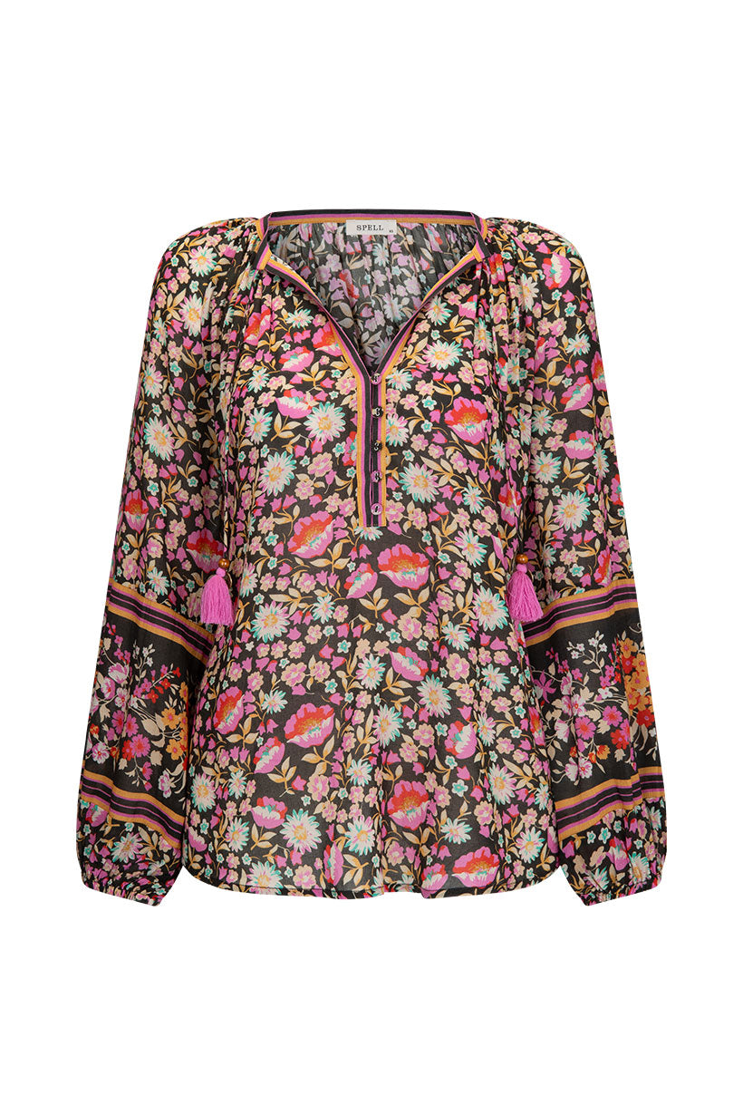 Impala Lily Tie Blouse in Night Blossom by Spell