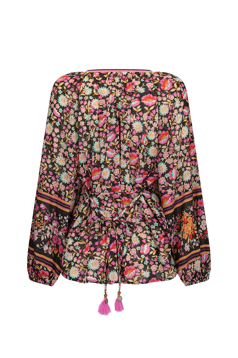 Impala Lily Tie Blouse in Night Blossom by Spell