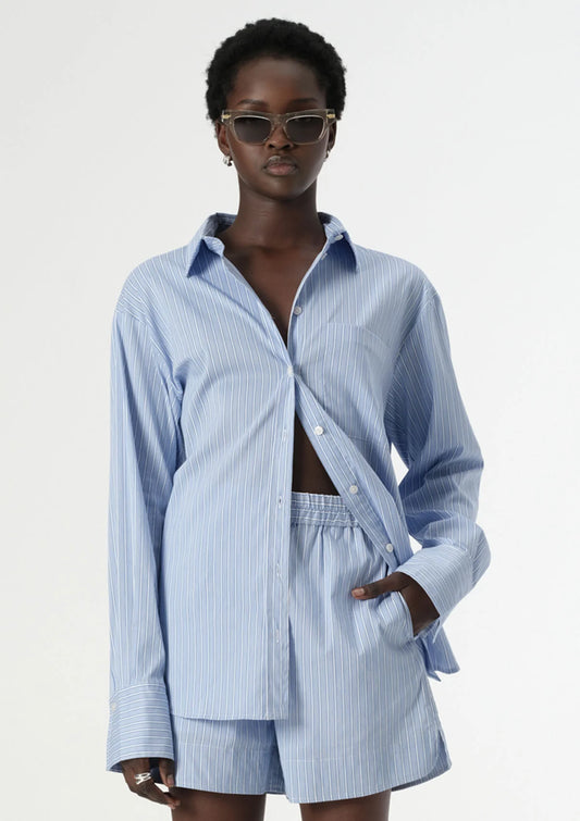 Poppy Shirt in Blue Stripe