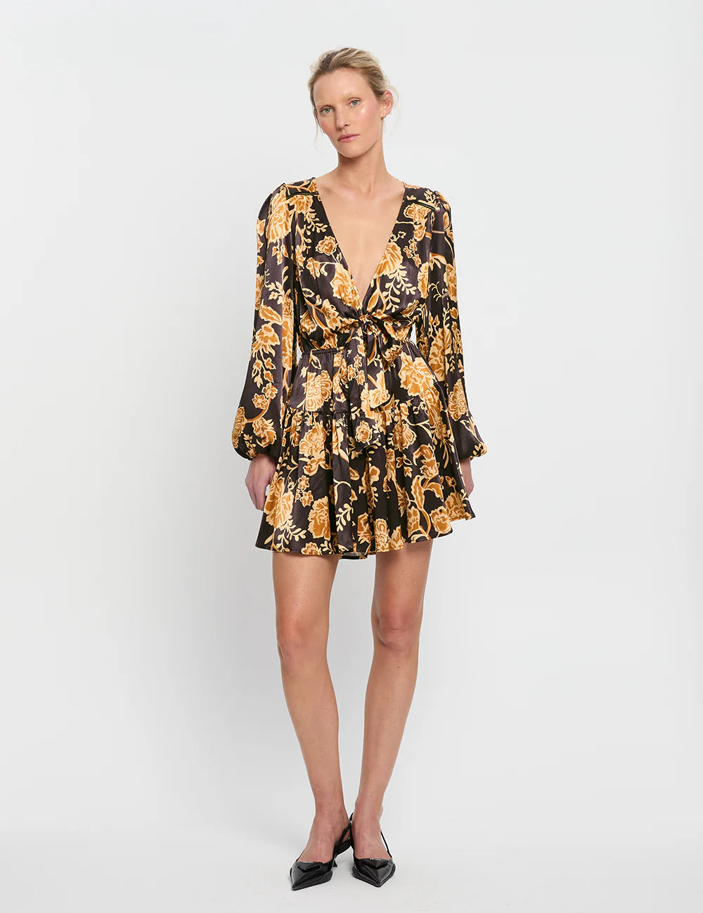 Kaia Tie Front Mini Dress Kivari