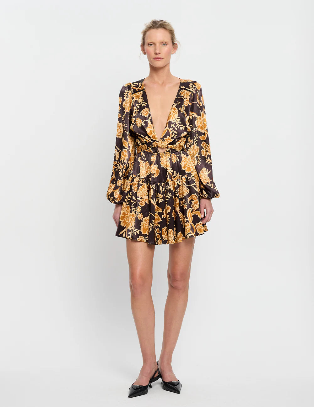 Kaia Tie Front Mini Dress Kivari