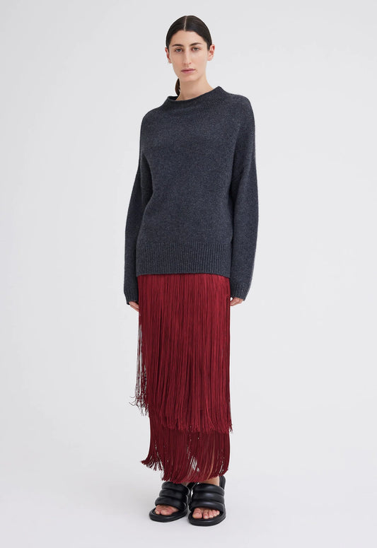Grayson Cashmere Sweater in Char Marle