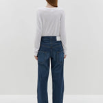 Regular Scoop Hem Long Sleeve T-shirt in White