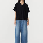 Boxy V Neck Short Sleeve T-shirt
