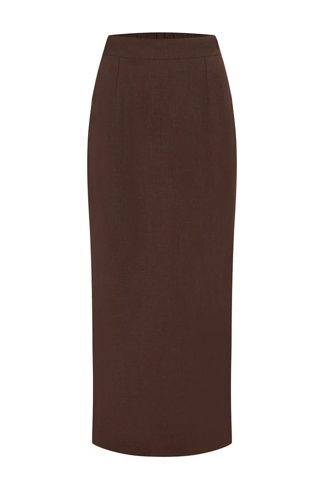 Emma Pencil Skirt in Chocolate