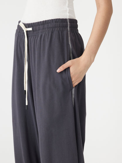 Voluminous Jersey Pant in Washed Navy