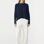 Slouch Circle Long Sleeve Tee in Blue Ink