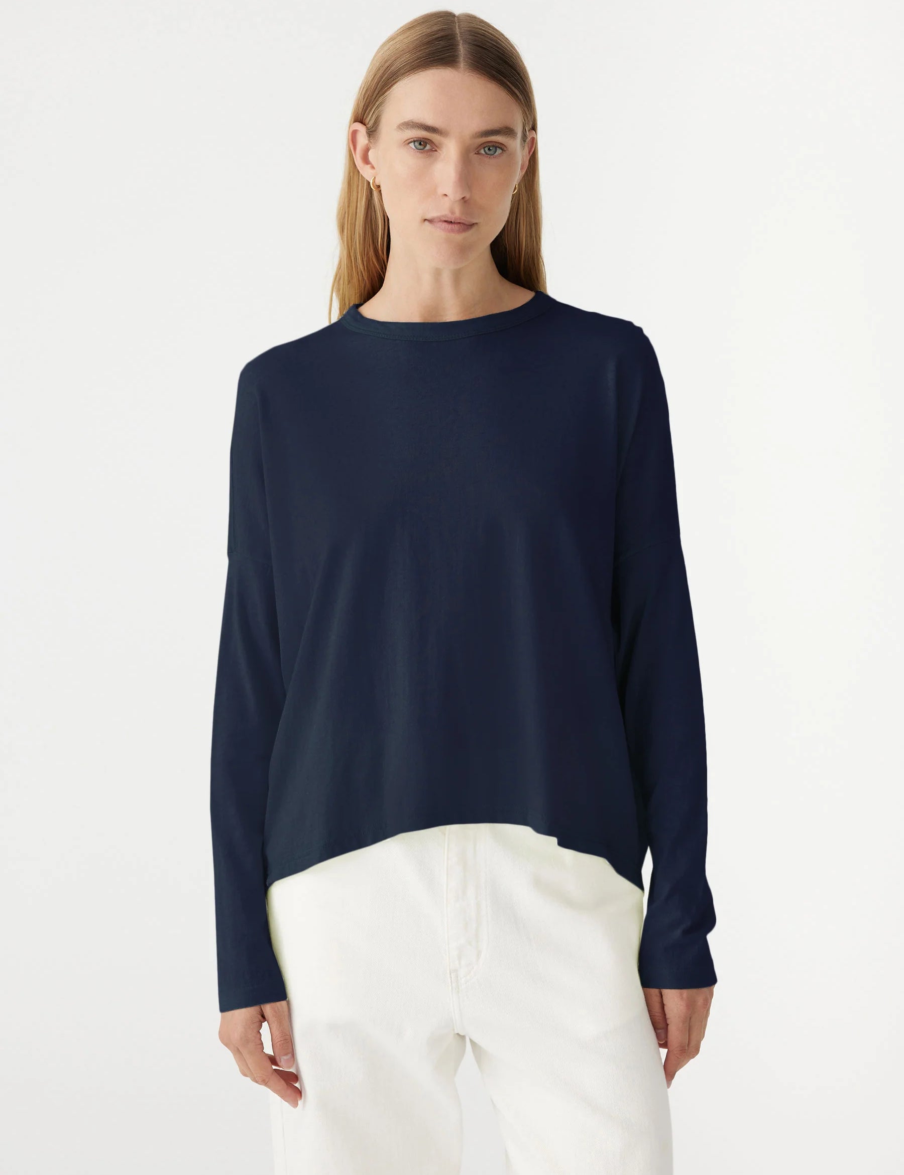 Slouch Circle Long Sleeve Tee in Blue Ink