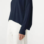 Slouch Circle Long Sleeve Tee in Blue Ink