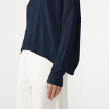 Slouch Circle Long Sleeve Tee in Blue Ink