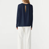 Slouch Circle Long Sleeve Tee in Blue Ink