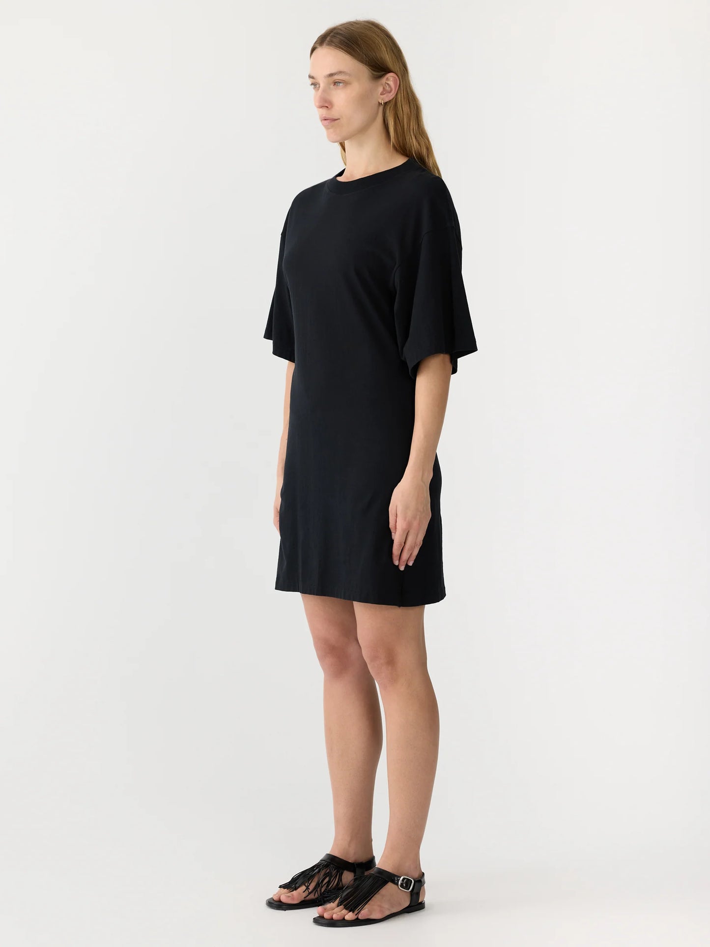 Waisted S/S Tennis Dress in Black