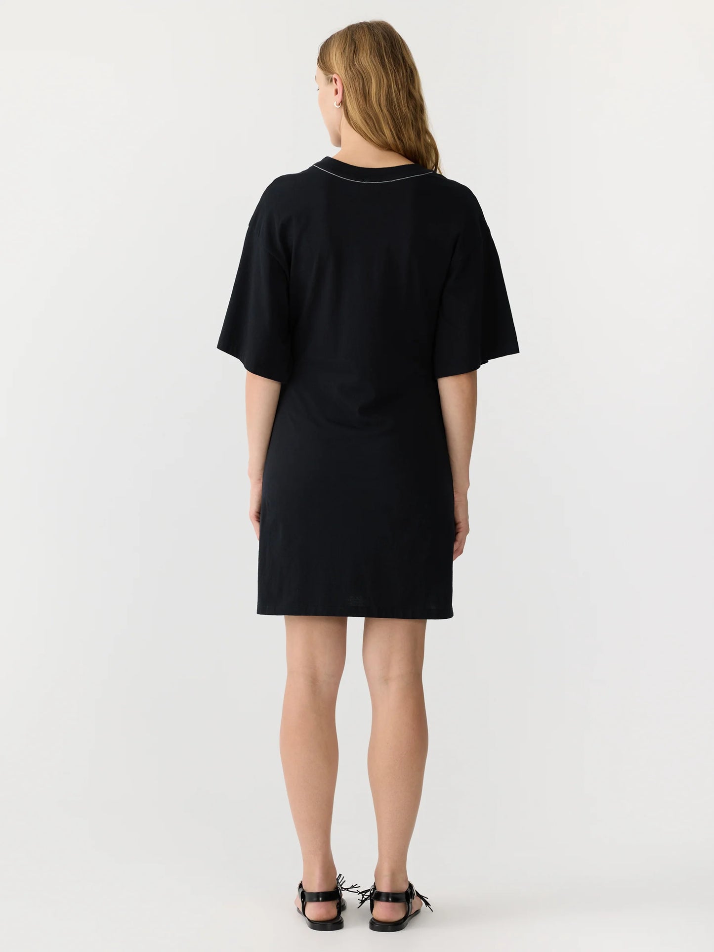 Waisted S/S Tennis Dress in Black