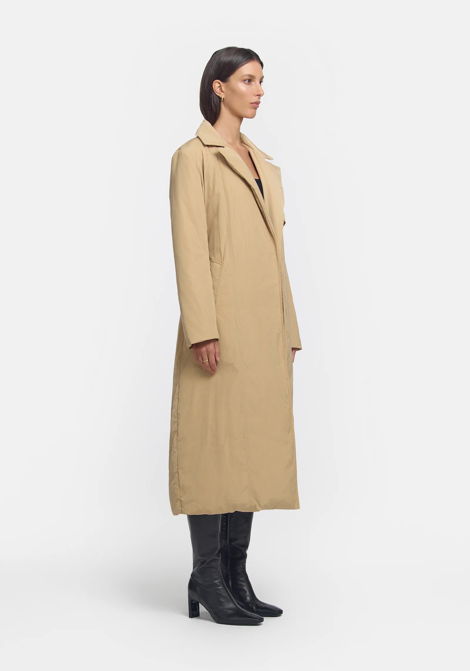 Victorious Puffer Trench in Bone - Brown Coat by Viktoria and Woods