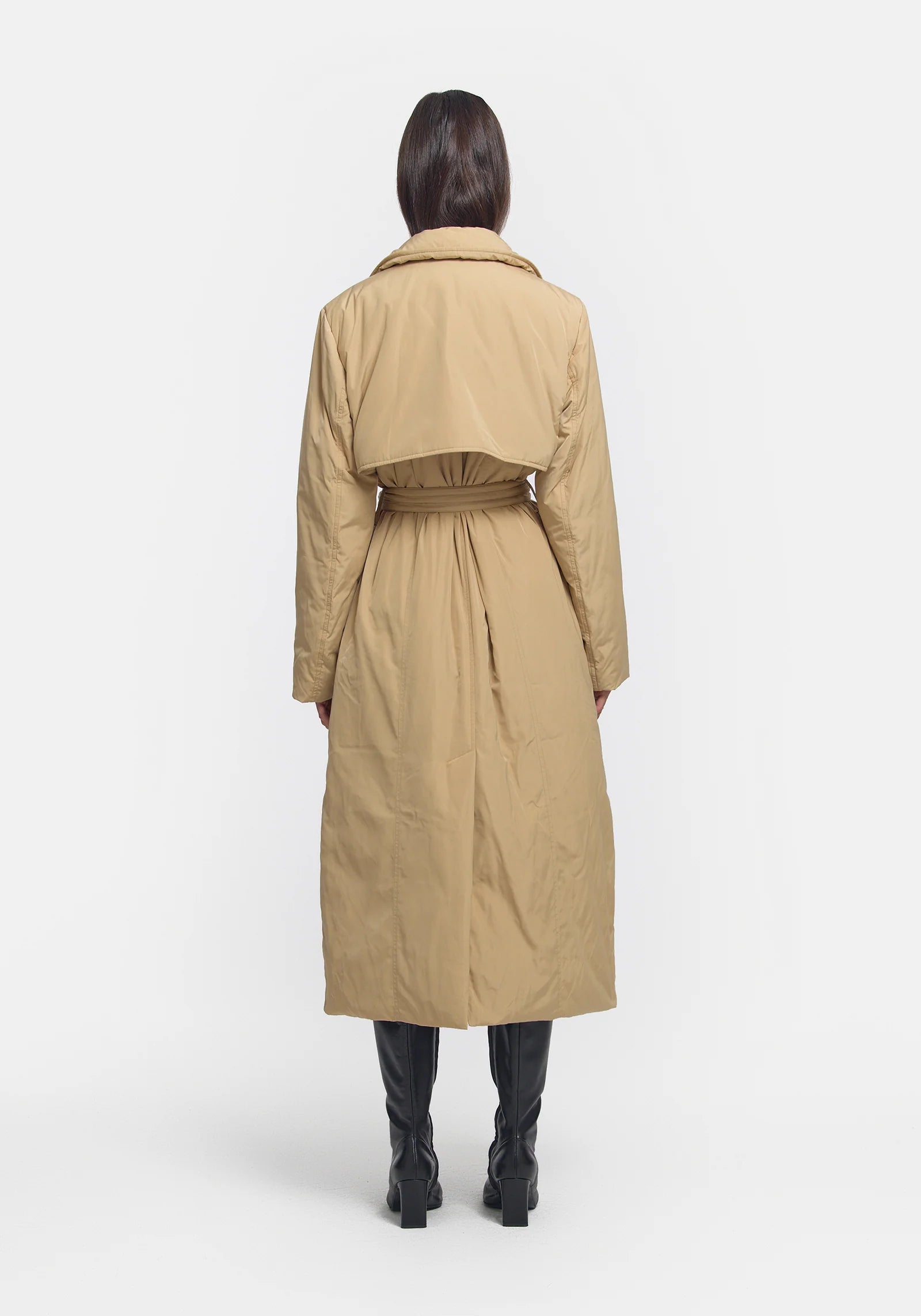 Victorious Puffer Trench in Bone - Brown Coat by Viktoria and Woods