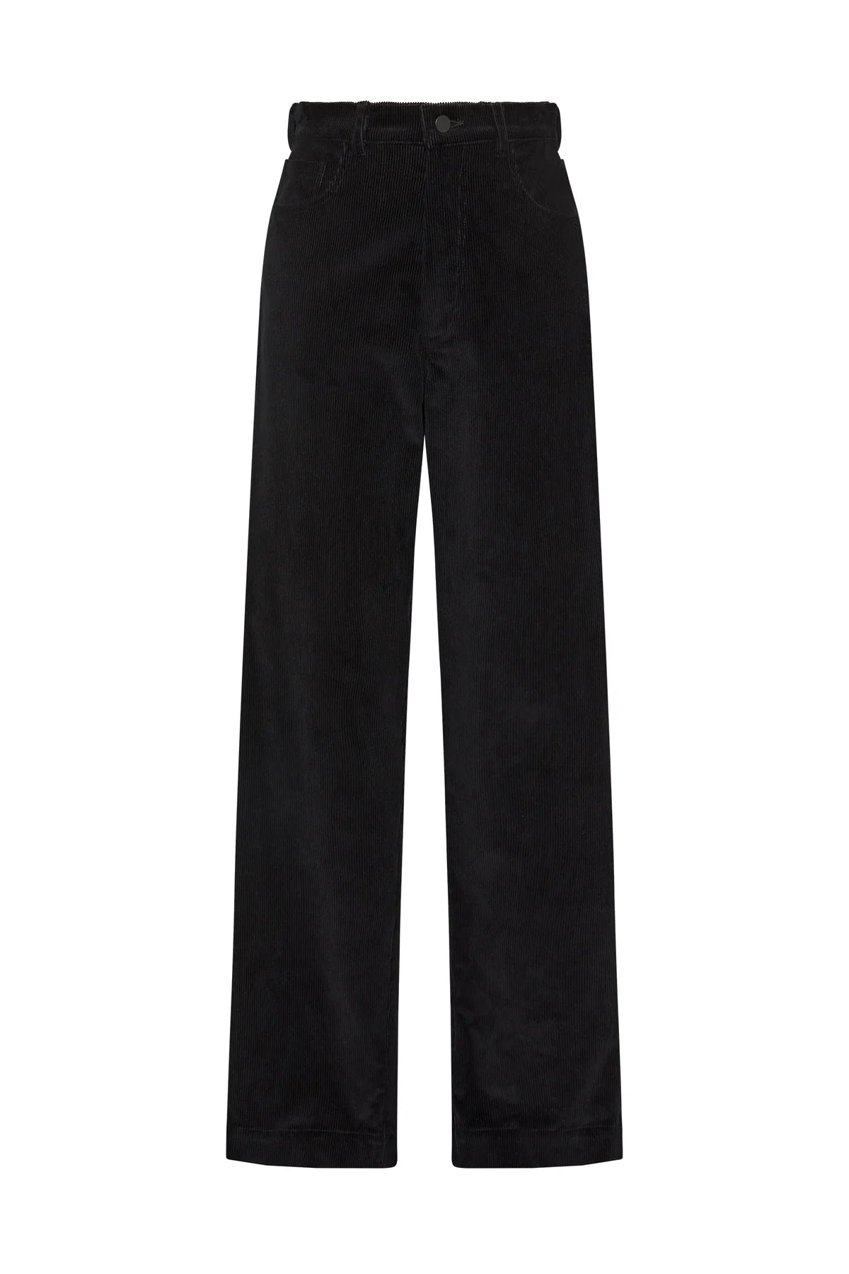 Cord Straight Leg Pant in Black by Bassike