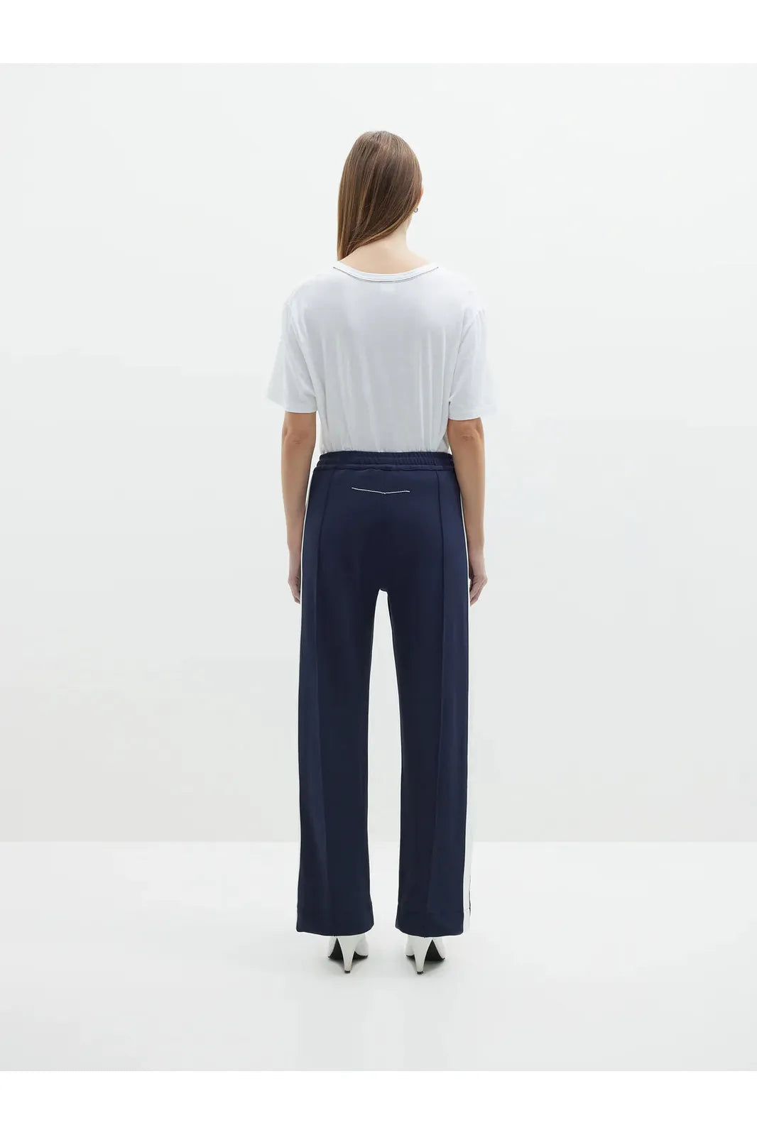 Twill Stripe Detail Pant in Ink / White by Bassike