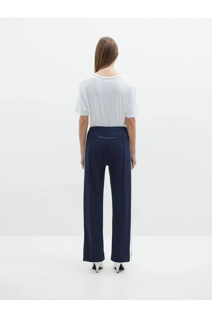 Twill Stripe Detail Pant in Ink / White by Bassike