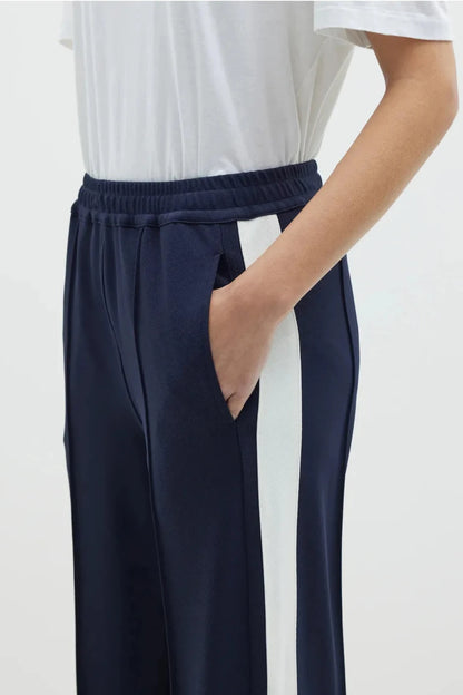 Twill Stripe Detail Pant in Ink / White by Bassike