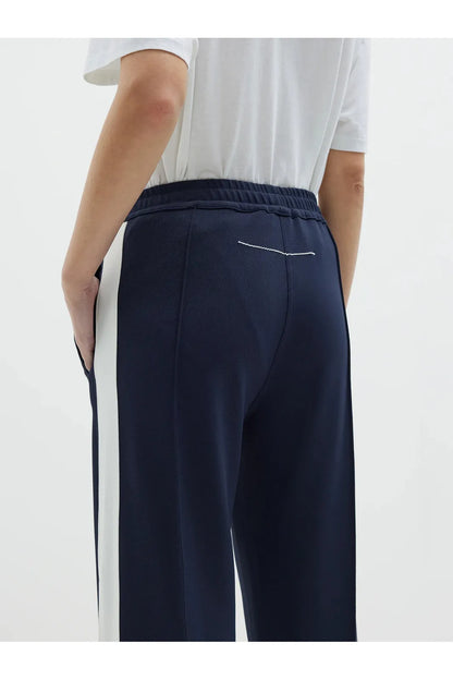 Twill Stripe Detail Pant in Ink / White by Bassike