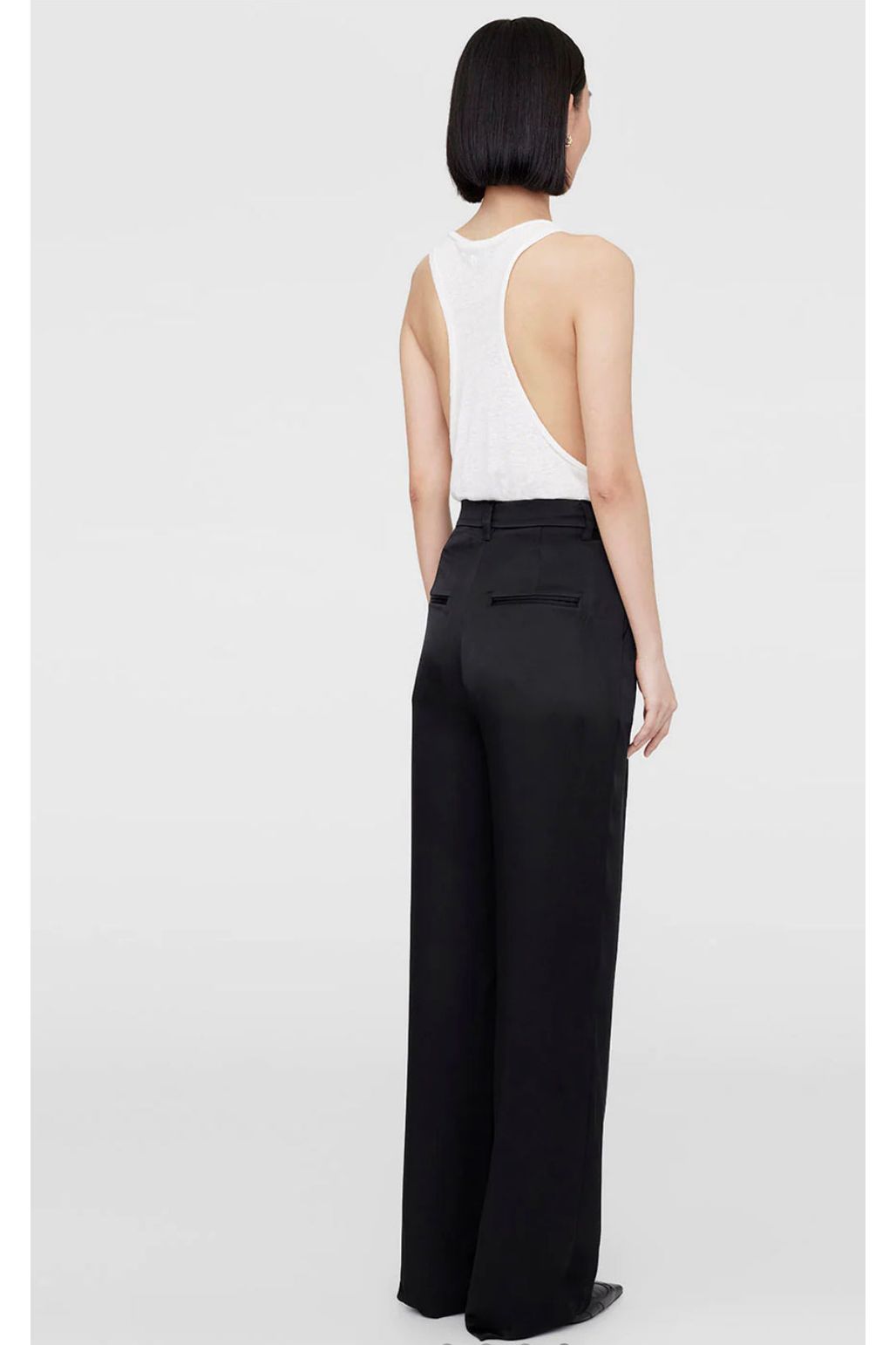 Carrie Pant in Black Silk by Anine Bing