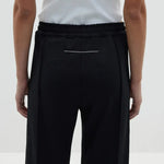 Twill Pinstitch Detail Pant in Black