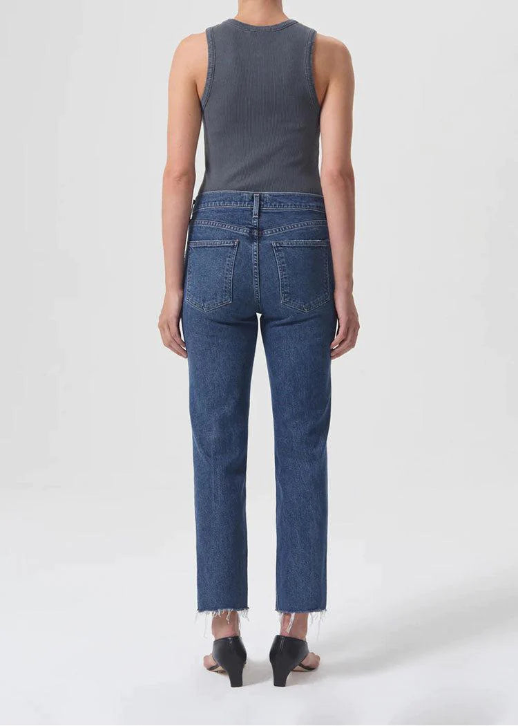 Kye Mid Rise Straight Crop Jean in Mirage