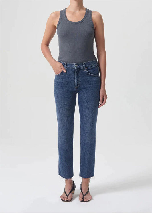 Kye Mid Rise Straight Crop Jean in Mirage