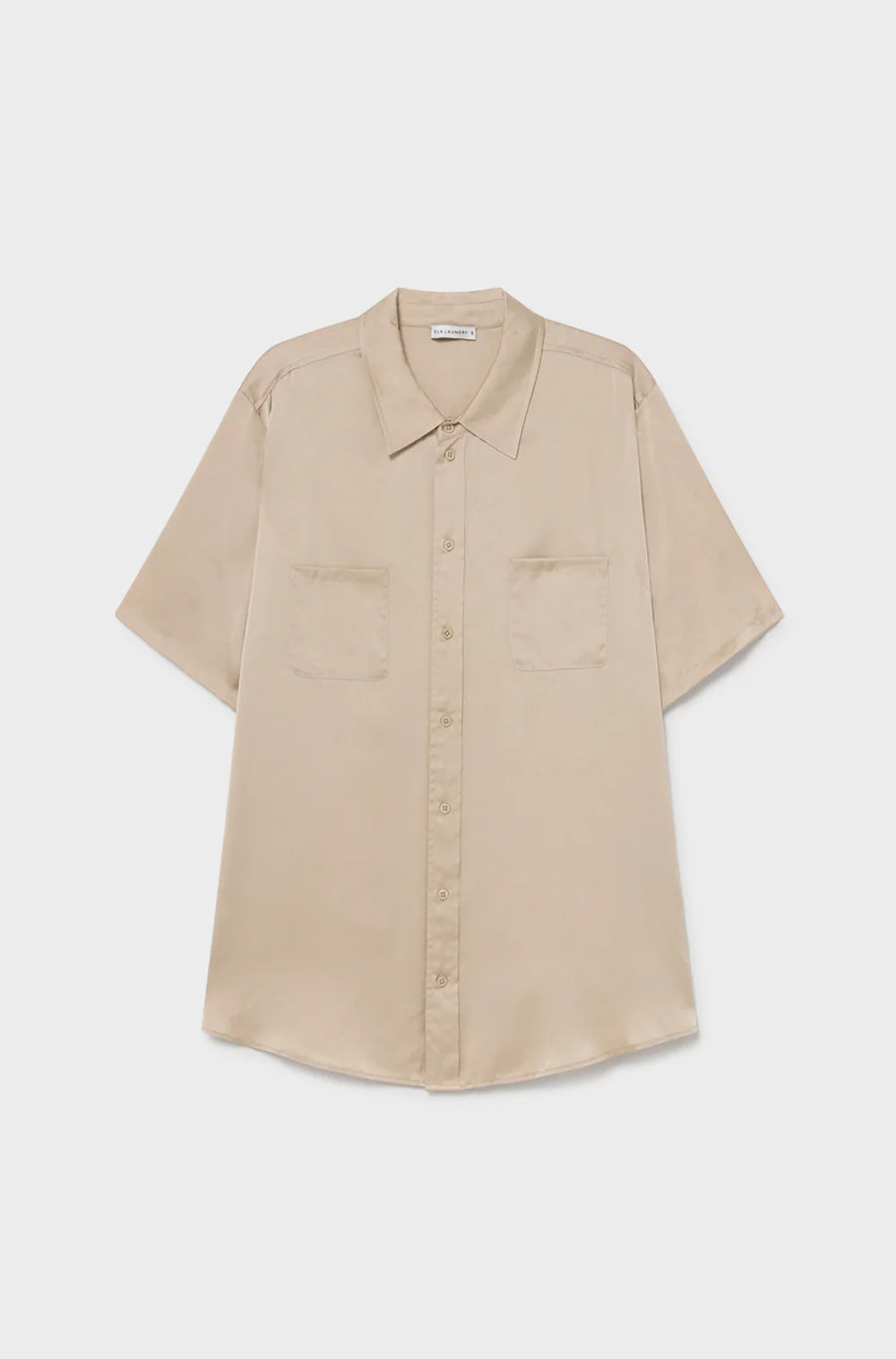 Short Sleeve Boyfriend Shirt in Hazelnut by Silk Laundry