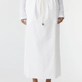 Crushed Cotton Minimal Skirt - Natural