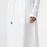 Crushed Cotton Minimal Skirt - Natural