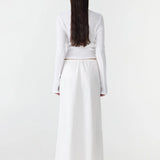 Crushed Cotton Minimal Skirt - Natural