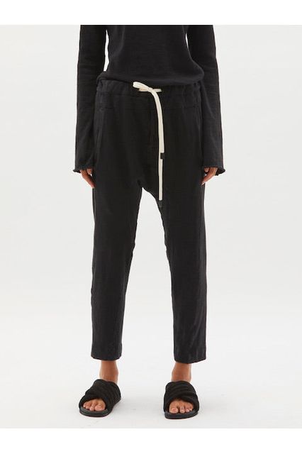 Slub Rib Relaxed Pant in Black