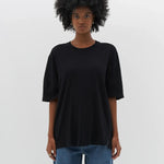 Slouch Boyfriend Short Sleeve T-shirt in Black