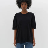 Slouch Boyfriend Short Sleeve T-shirt in Black