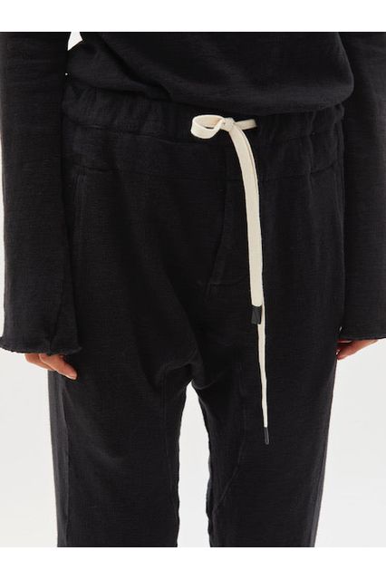 Slub Rib Relaxed Pant in Black