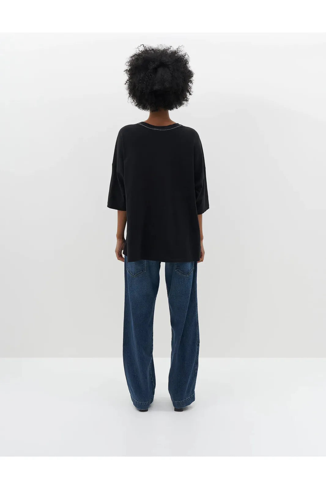 Slouch Side Step Short Sleeve T-shirt in Black by Bassike’s