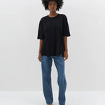 Slouch Boyfriend Short Sleeve T-shirt in Black