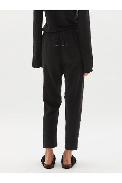 Slub Rib Relaxed Pant in Black