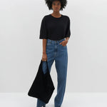 Slouch Boyfriend Short Sleeve T-shirt in Black