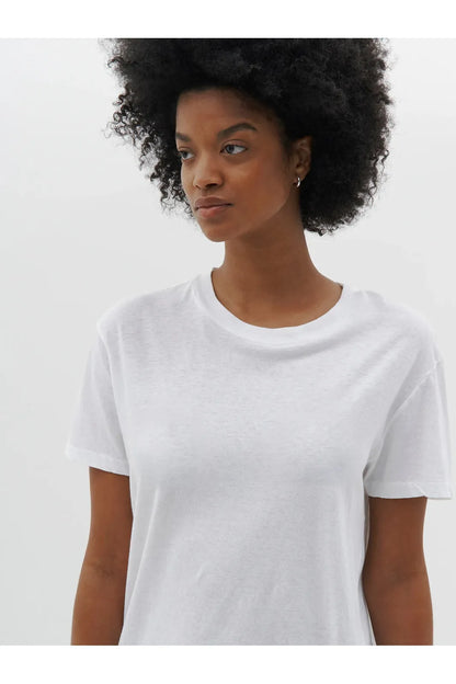 Regular Classic Short Sleeve T-shirt in White by Bassike